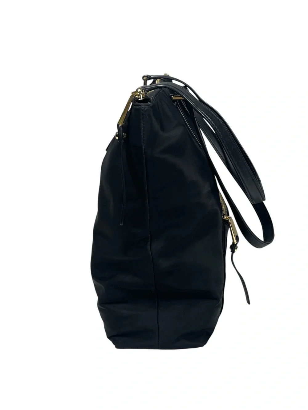 Michael Kors Ariana Large Nylon & Leather Tote Bag Purse Handbag Black Gold